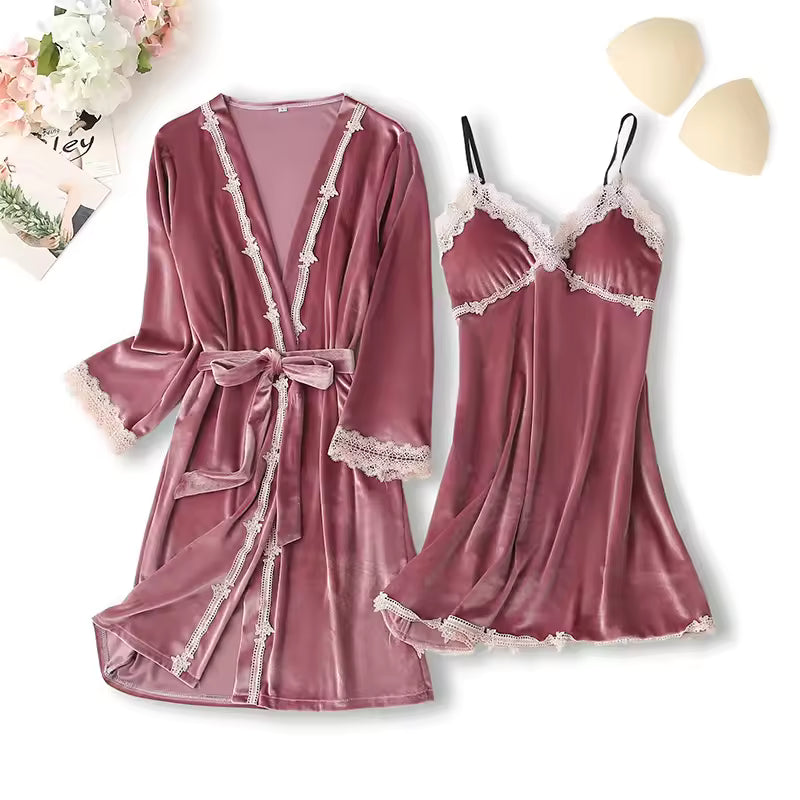 Velvet Comfort Robe & Chemise Set